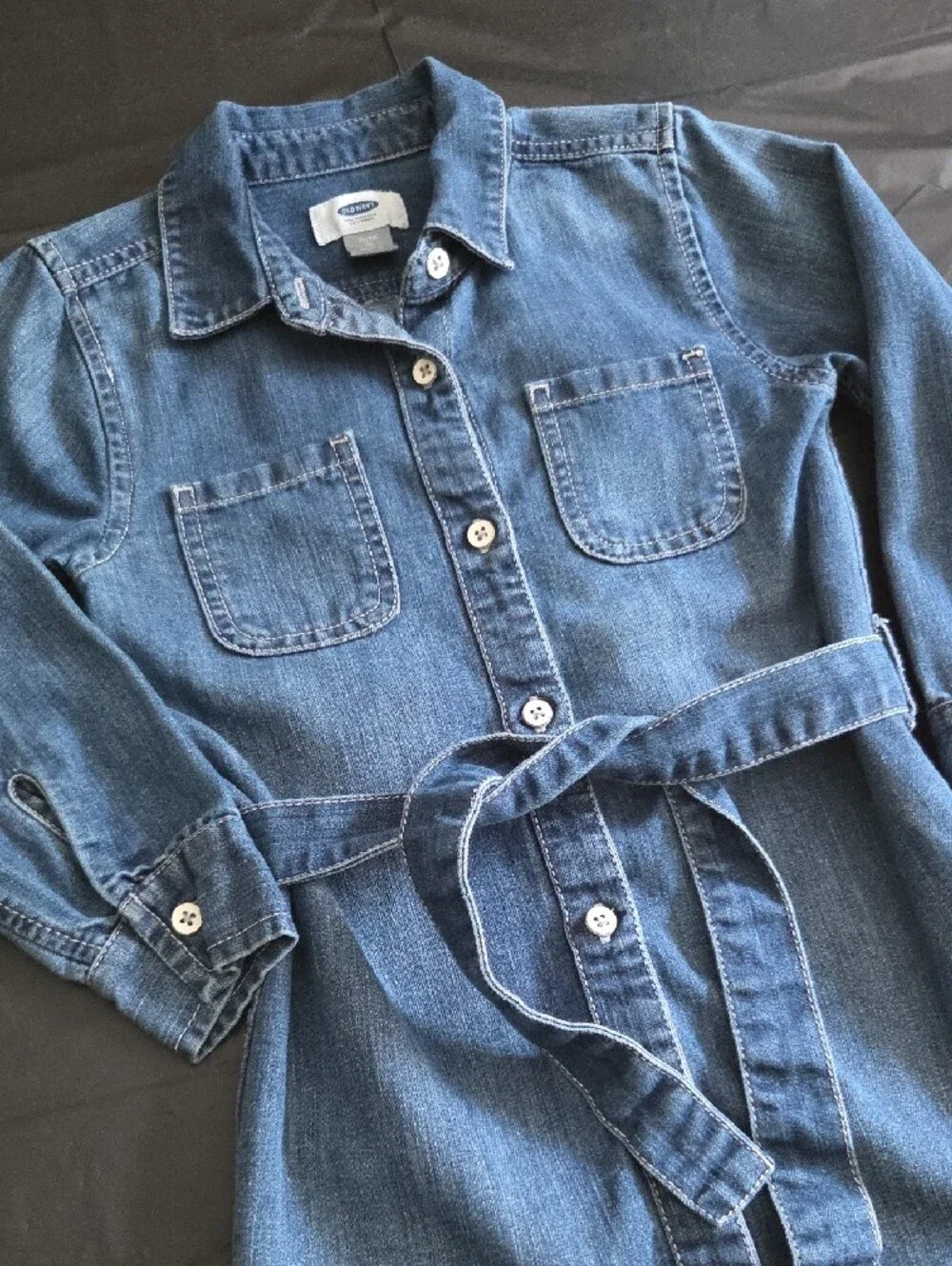 Old Navy Girls Denim Shirt Dress Blue
